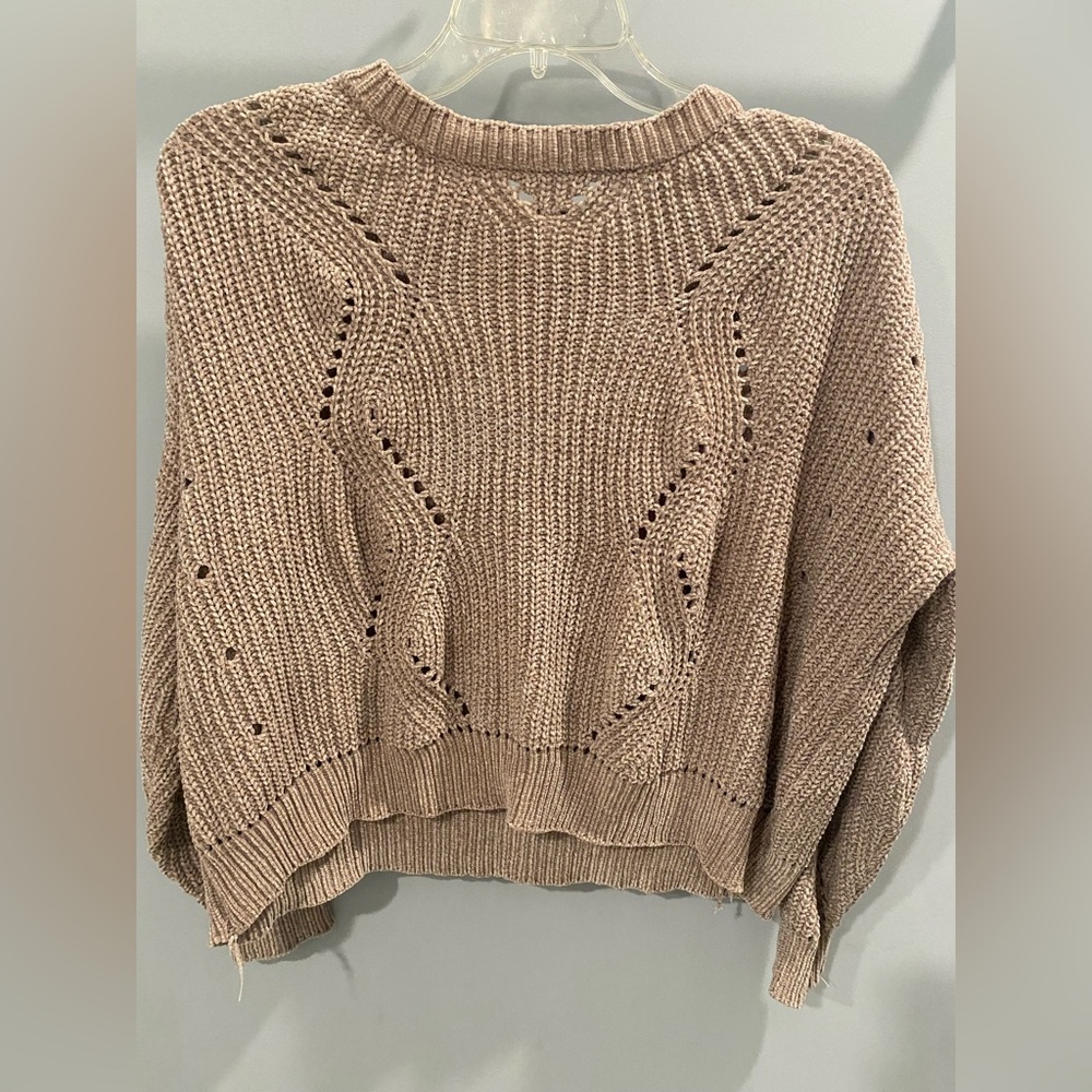 Altar'd State Textured Knit Sweater in Brown